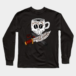 coffee gang. black coffee pirate. hand drawn logo. Long Sleeve T-Shirt